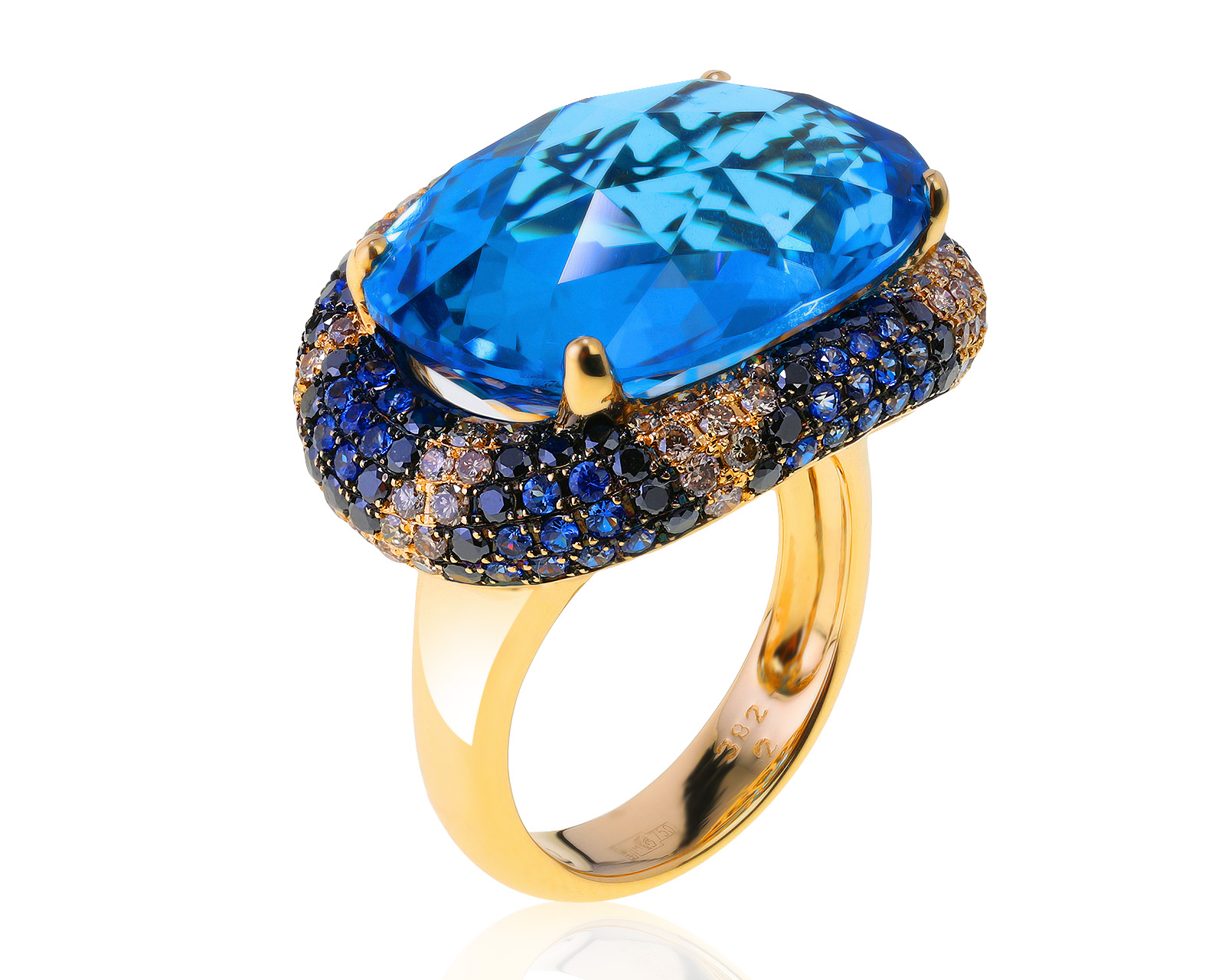 Шикарное золотое кольцо с крупным топазом 29.57ct 041021/2