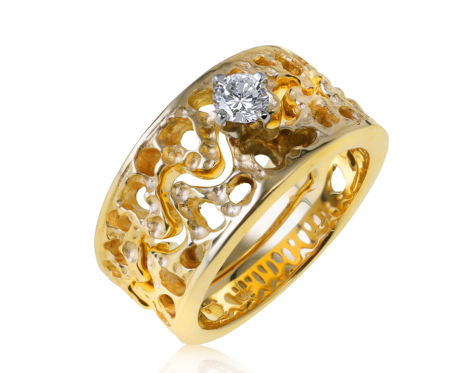 Безупречное золотое кольцо с бриллиантом 0.20ct 210521/1