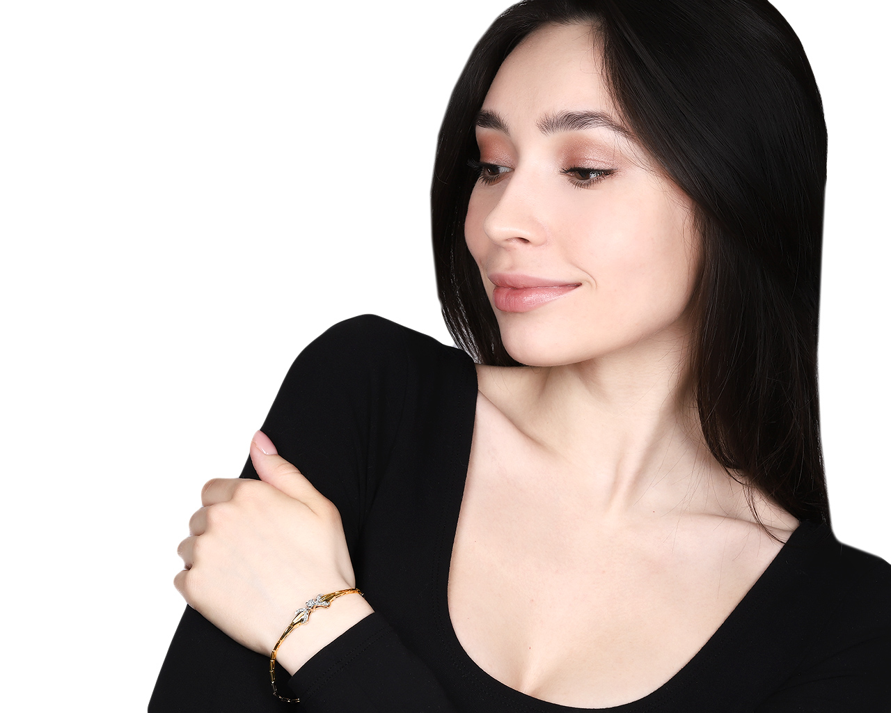 Безупречный золотой браслет с бриллиантами 0.23ct