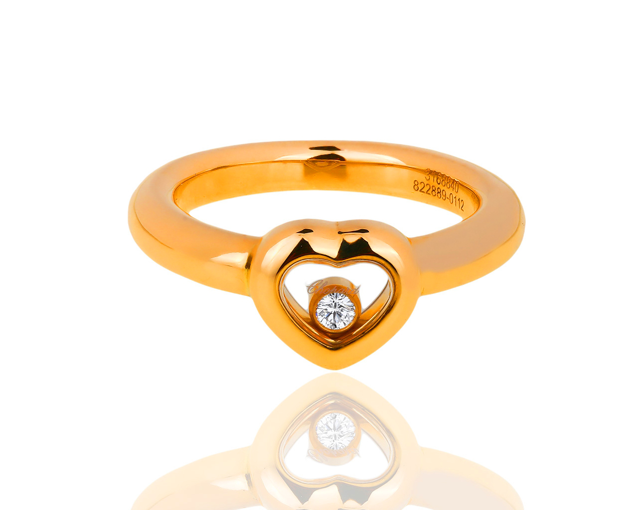 Золотое кольцо с бриллиантом 0.05ct Chopard Happy Diamonds 121218/16