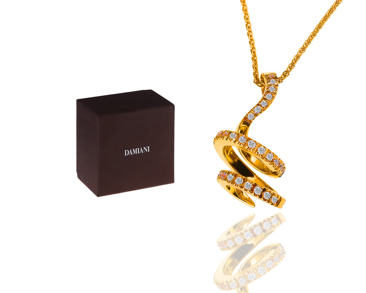 Оригинальная золотая подвеска с бриллиантами 0.30ct Damiani Eden