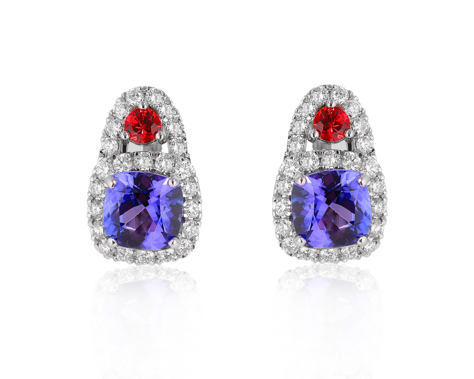 Золотые серьги с цветными камнями 5.27ct Evgeny Matveev 250825/Б173