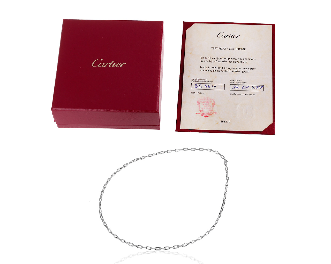 Оригинальная золотая цепочка Cartier