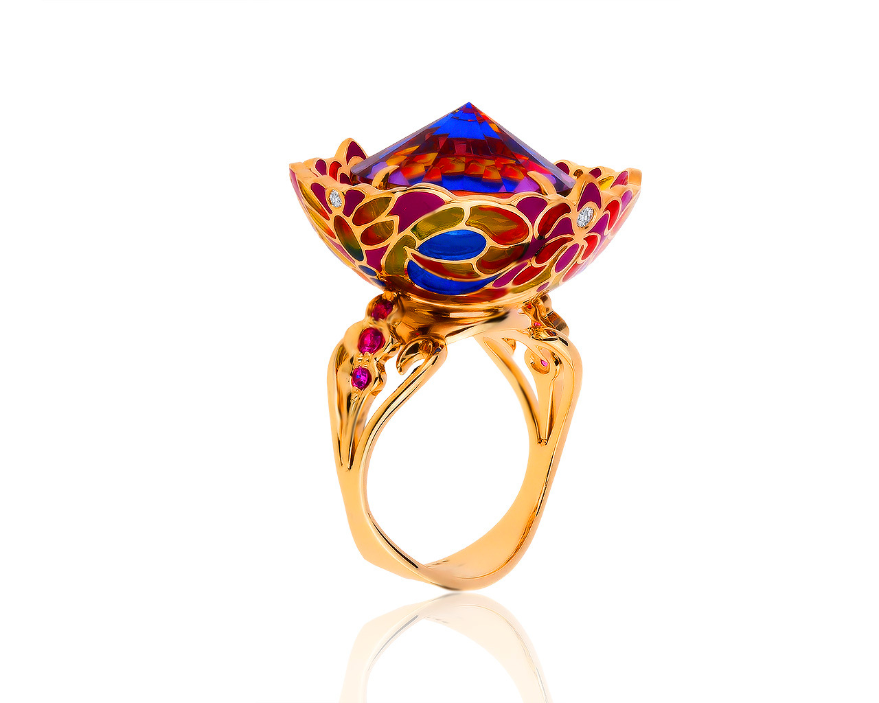 Королевское золотое кольцо с бриллиантами 0.02ct 020919/4