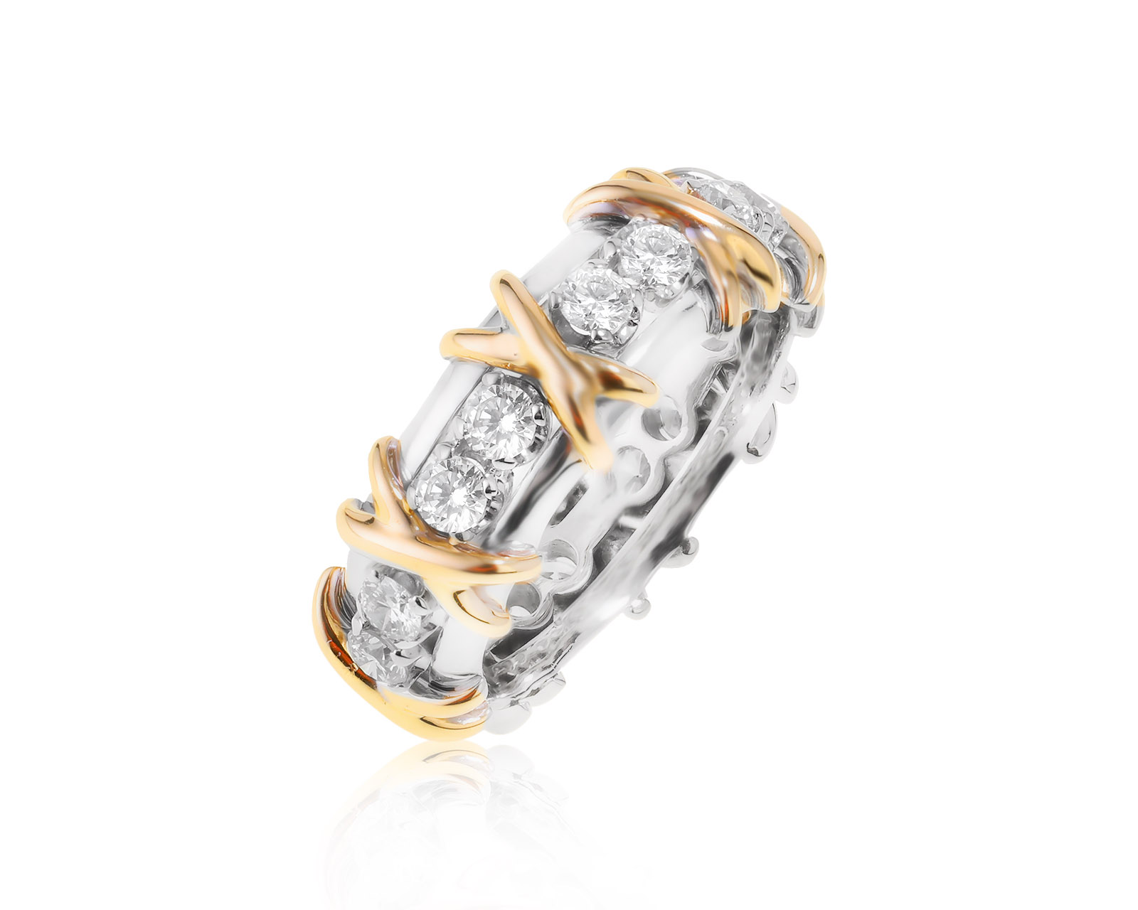 Модное золотое кольцо с бриллиантами 0.84ct