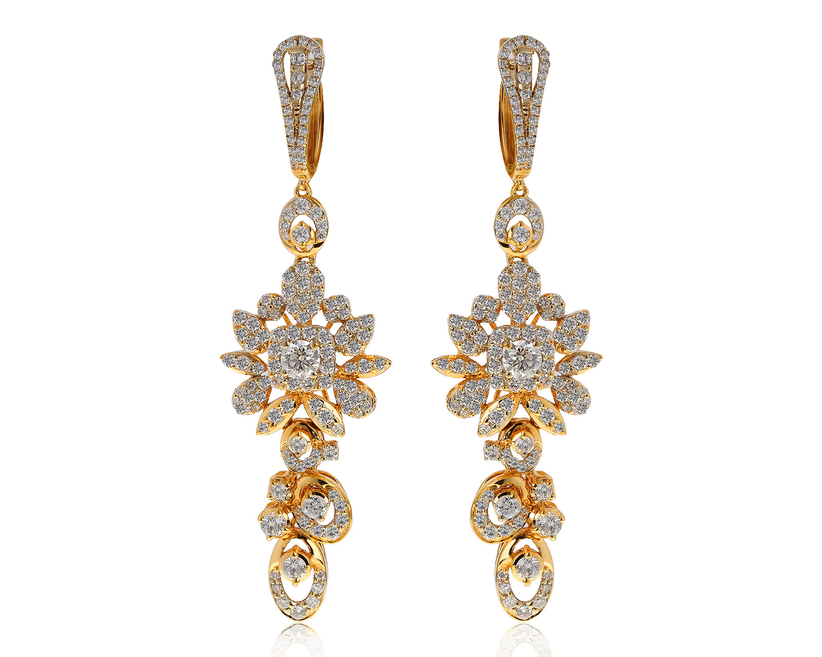 Великолепные золотые серьги с бриллиантами 3.58ct 280521/33