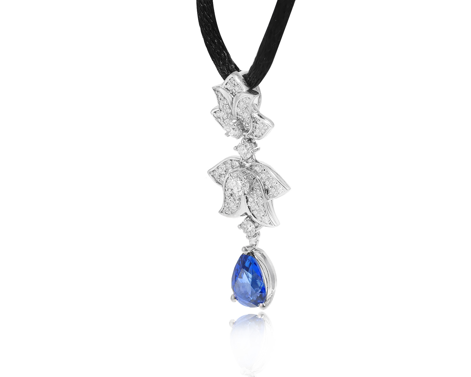 Золотой кулон с сапфиром 1.95ct и бриллиантами 0.79ct