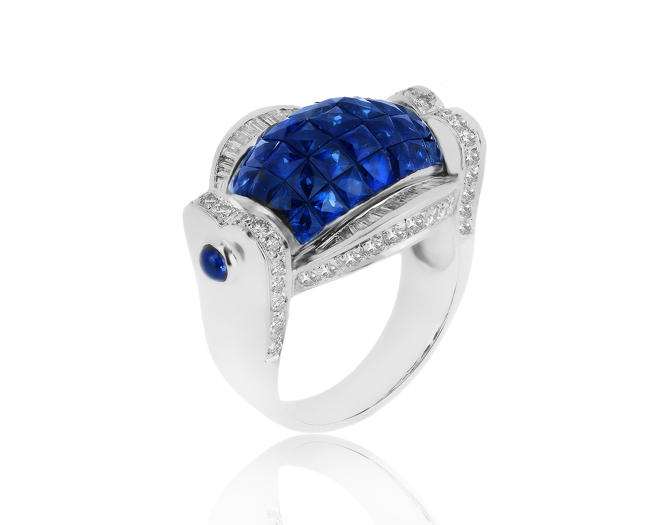 Солидное золотое кольцо с сапфирами 5.35ct 270619/14