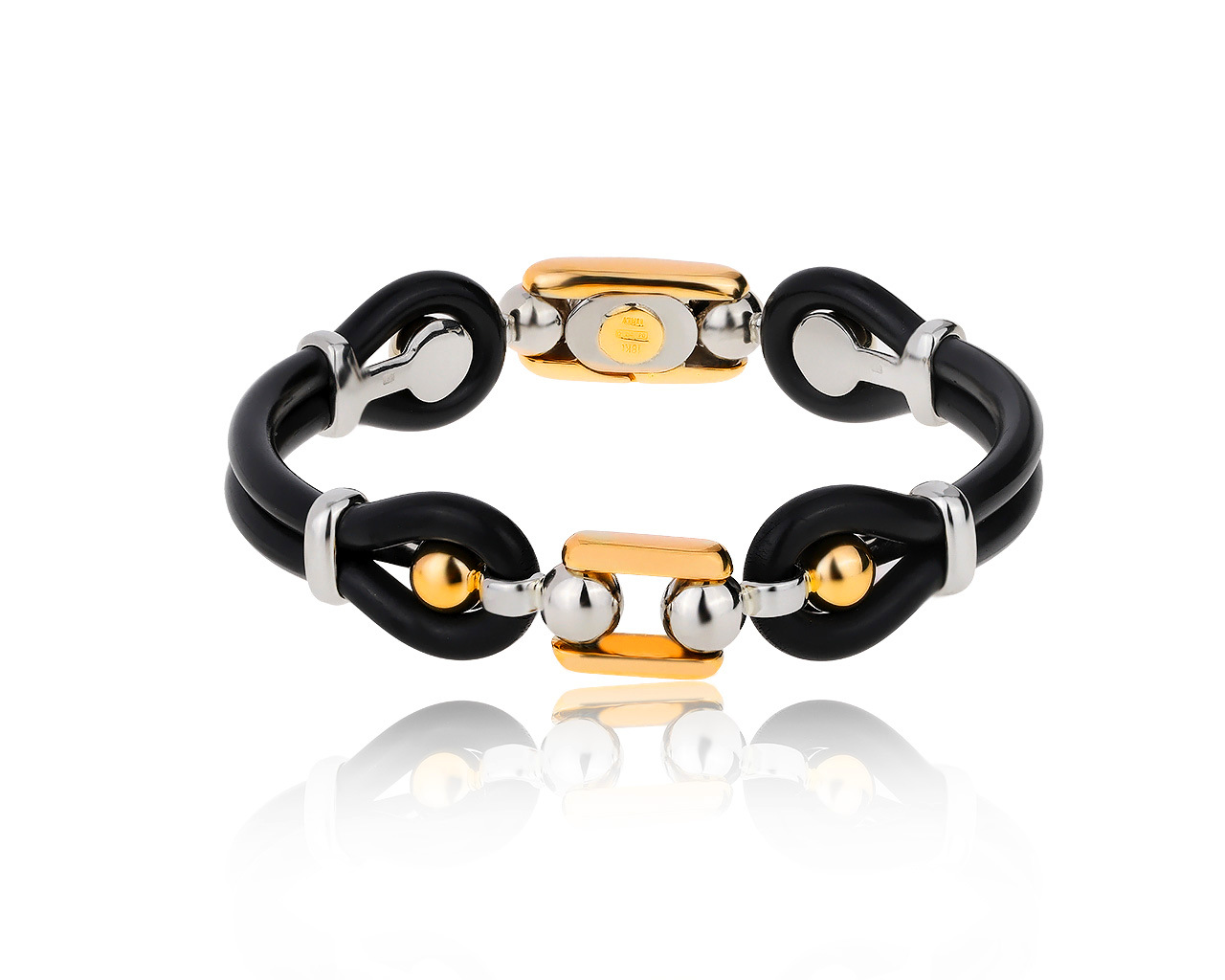 Оригинальный золотой браслет с каучуком Sauro 160320/9