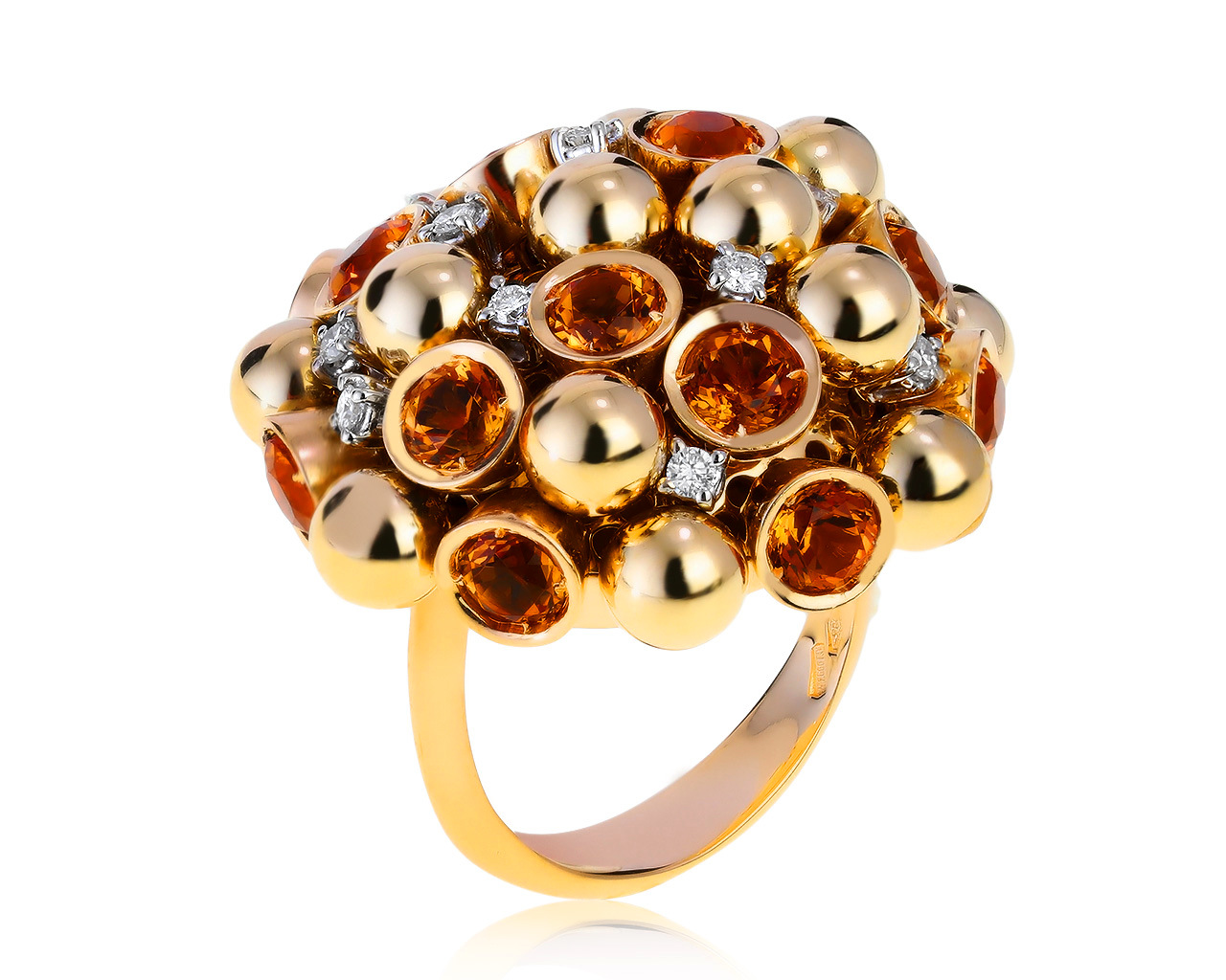 Оригинальное золотое кольцо с цитринами 2.08ct Alfieri & St.John 270121/11