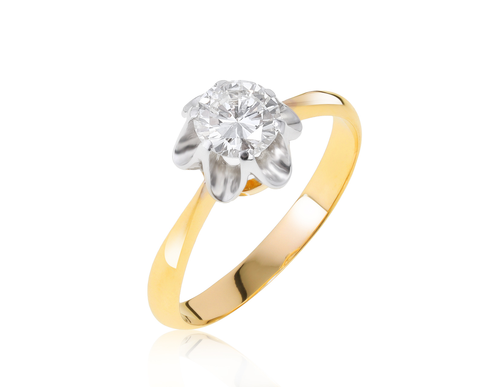 Прелестное золотое кольцо с бриллиантом 0.81ct СССР