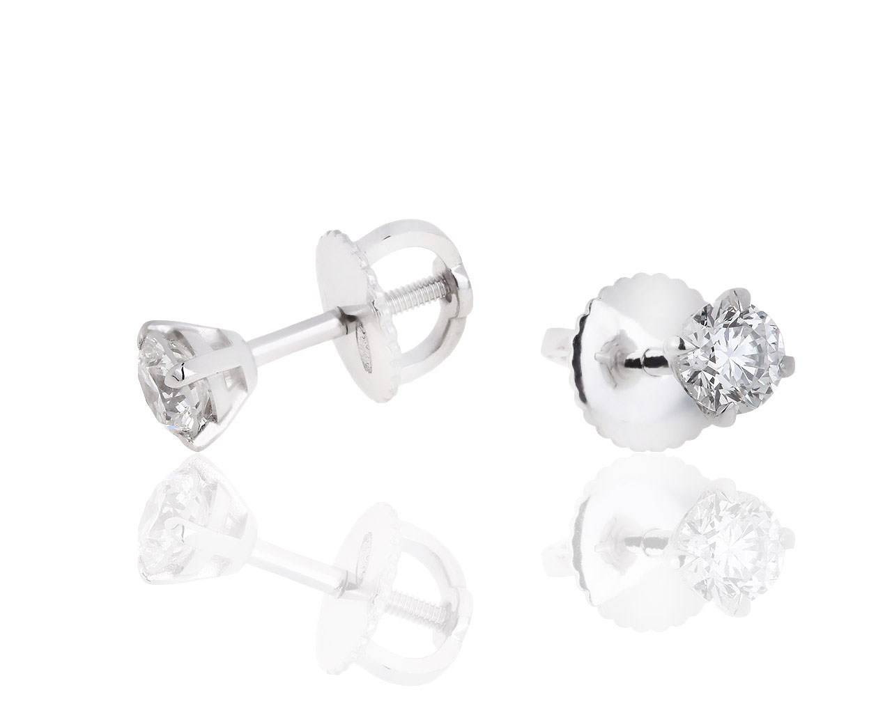 Золотые серьги пусеты с бриллиантами 0.80ct 270918/3