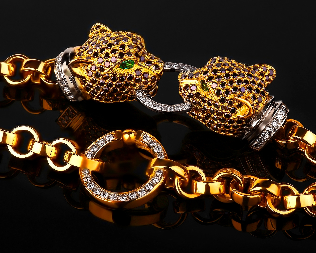 Шикарный бриллиантовый браслет "пантеры" 131117/4