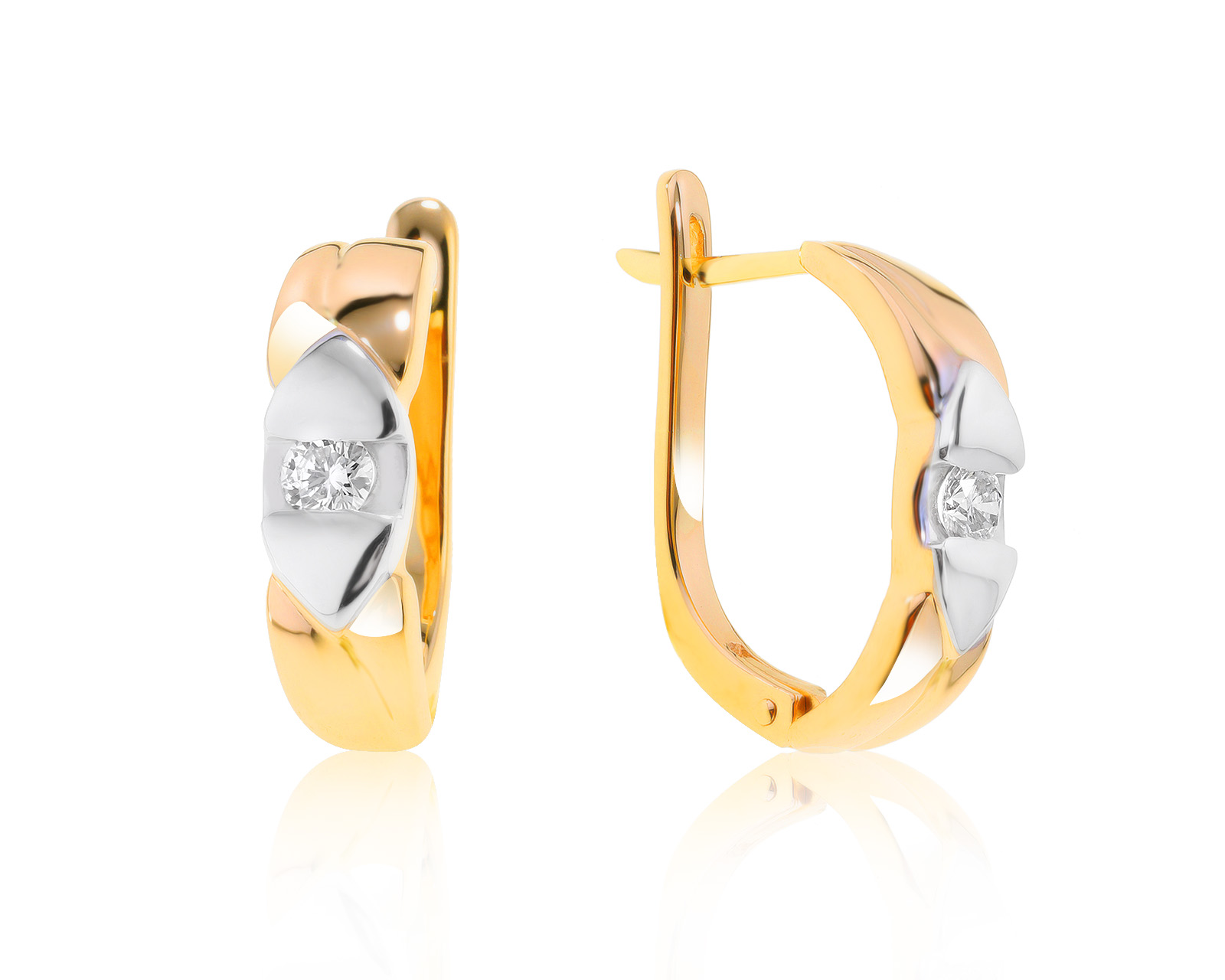 Красивые золотые серьги с бриллиантами 0.32ct 201021/5