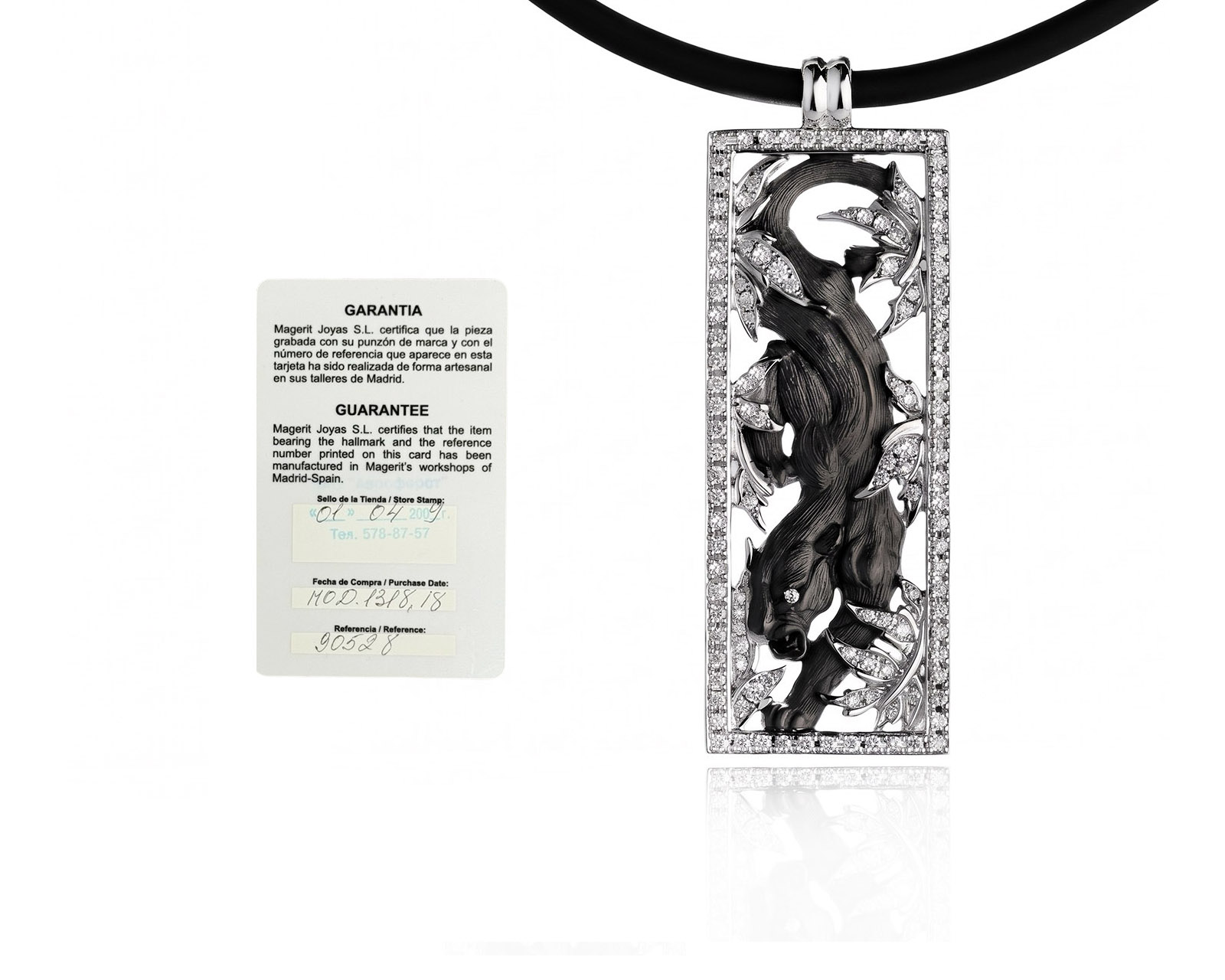 Оригинальный золотой кулон с бриллиантами 0.90ct Magerit Puma