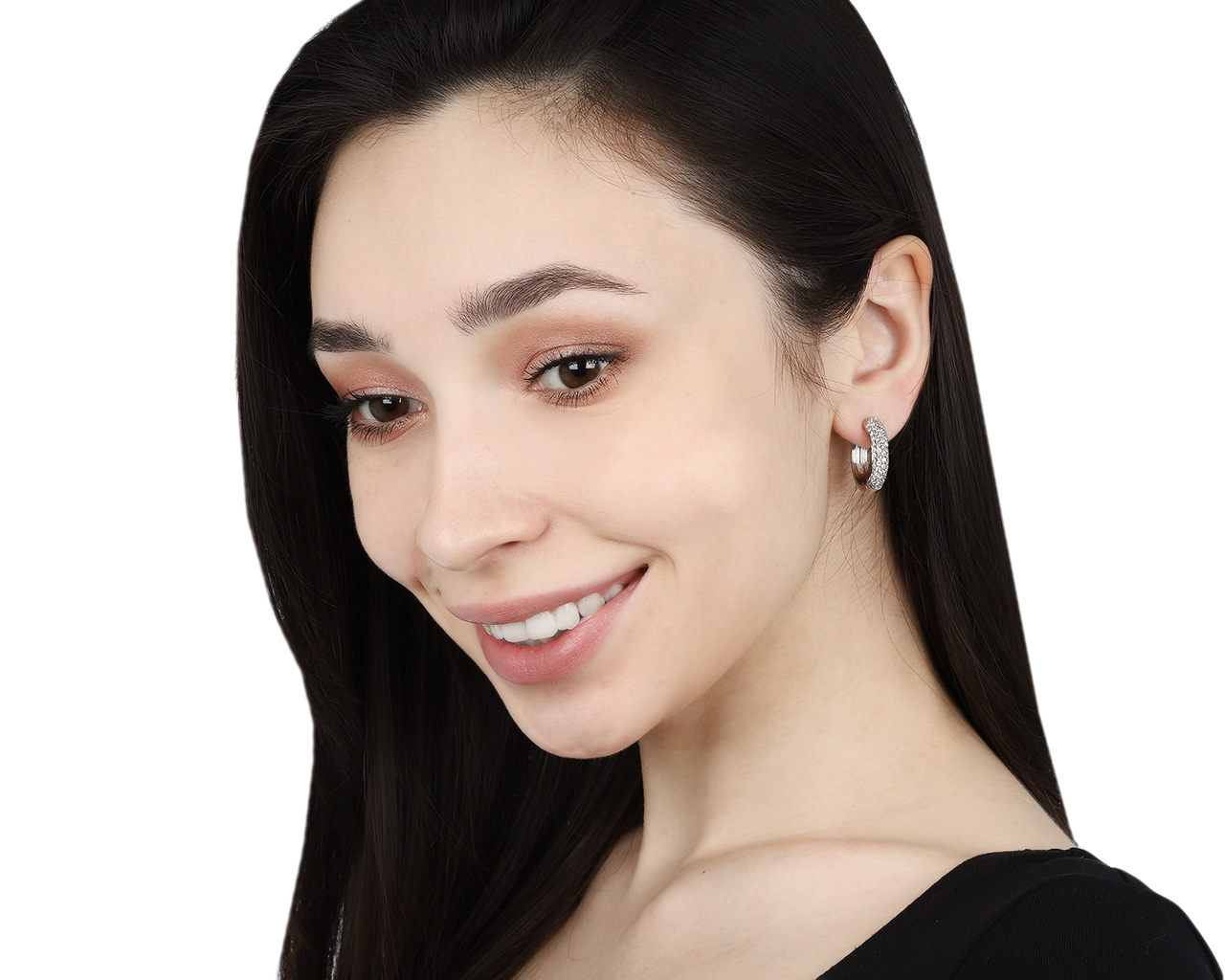 Солидные золотые серьги с бриллиантами 1.69ct