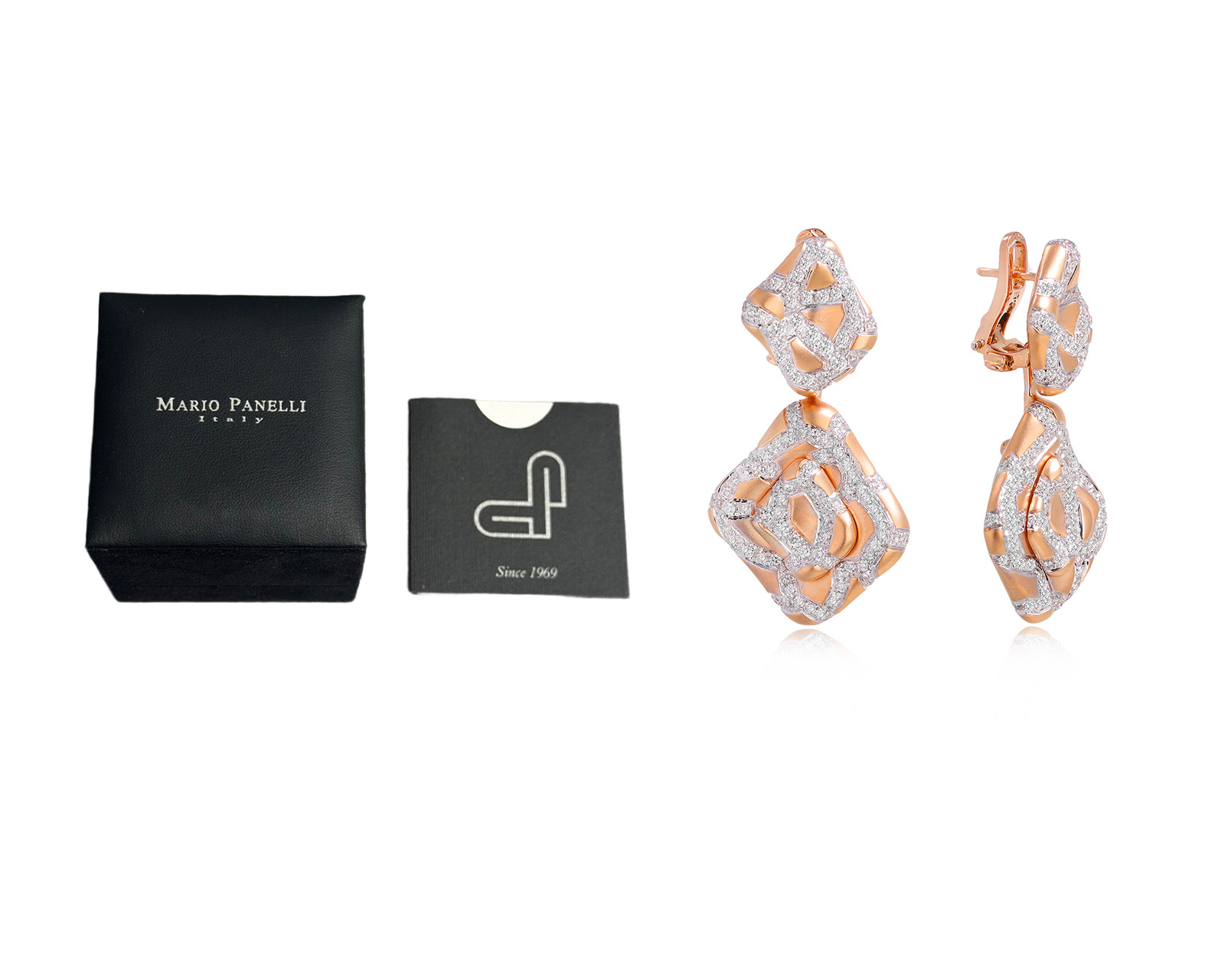 Оригинальные золотые серьги с бриллиантами 1.23ct Mario Panelli