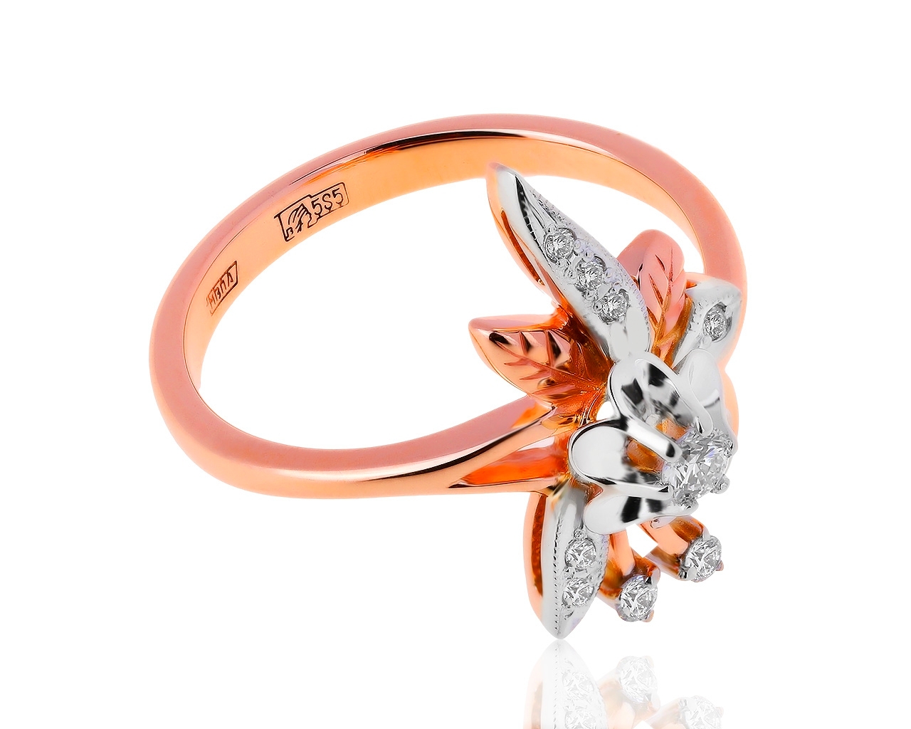 Лаконичное золотое кольцо с бриллиантами 0.21ct 200620/9 Лаконичное золотое кольцо с бриллиантами 0.21ct 200620/9