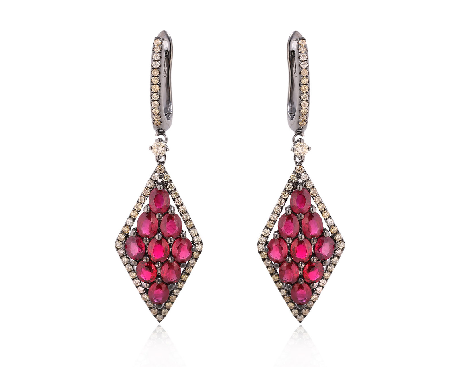 Золотые серьги с рубинами 5.33ct и бриллиантами 0.97ct 261025/7