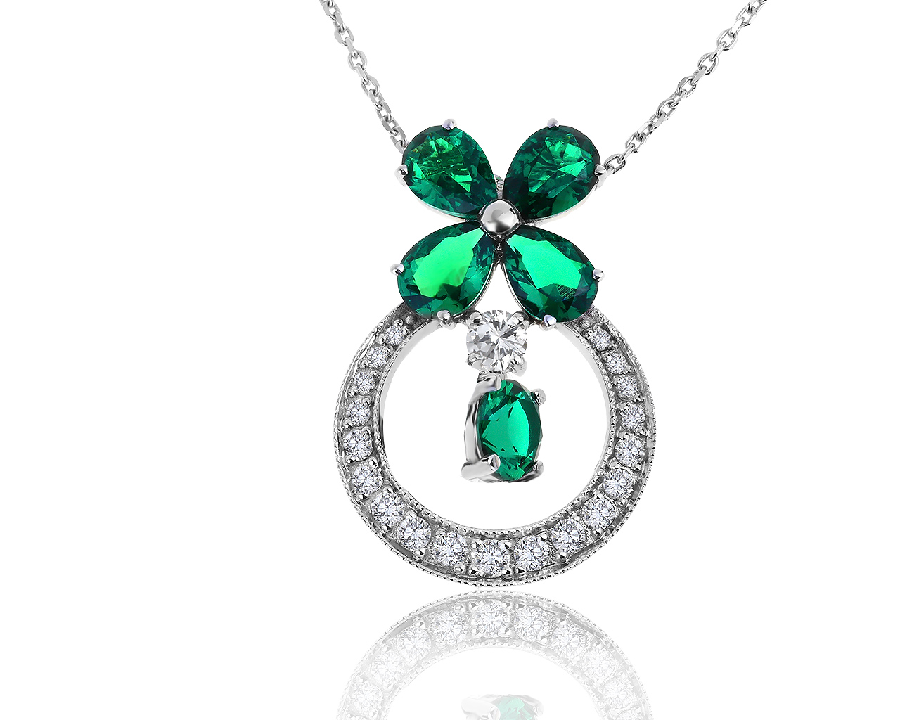 Прекрасный золотой кулон с бриллиантами 0.44ct 140819/7