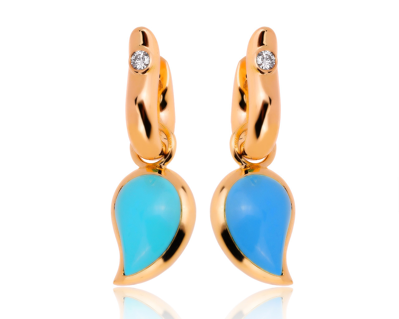 Оригинальные золотые серьги с бирюзой 18.56ct Tamara Comolli 300720/13