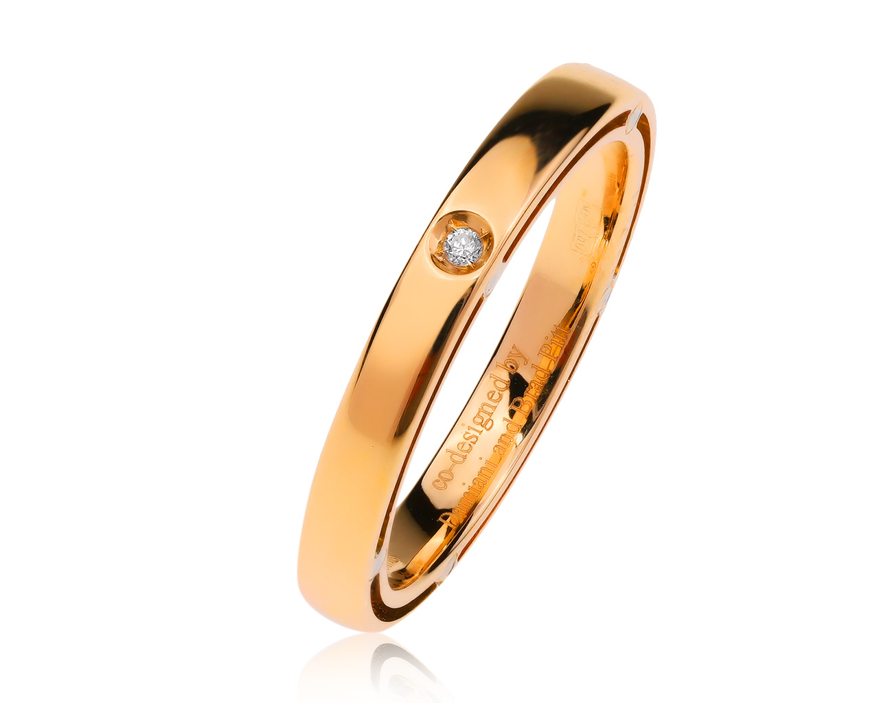Оригинальное золотое кольцо с бриллиантом 0.01ct Damiani D.Side