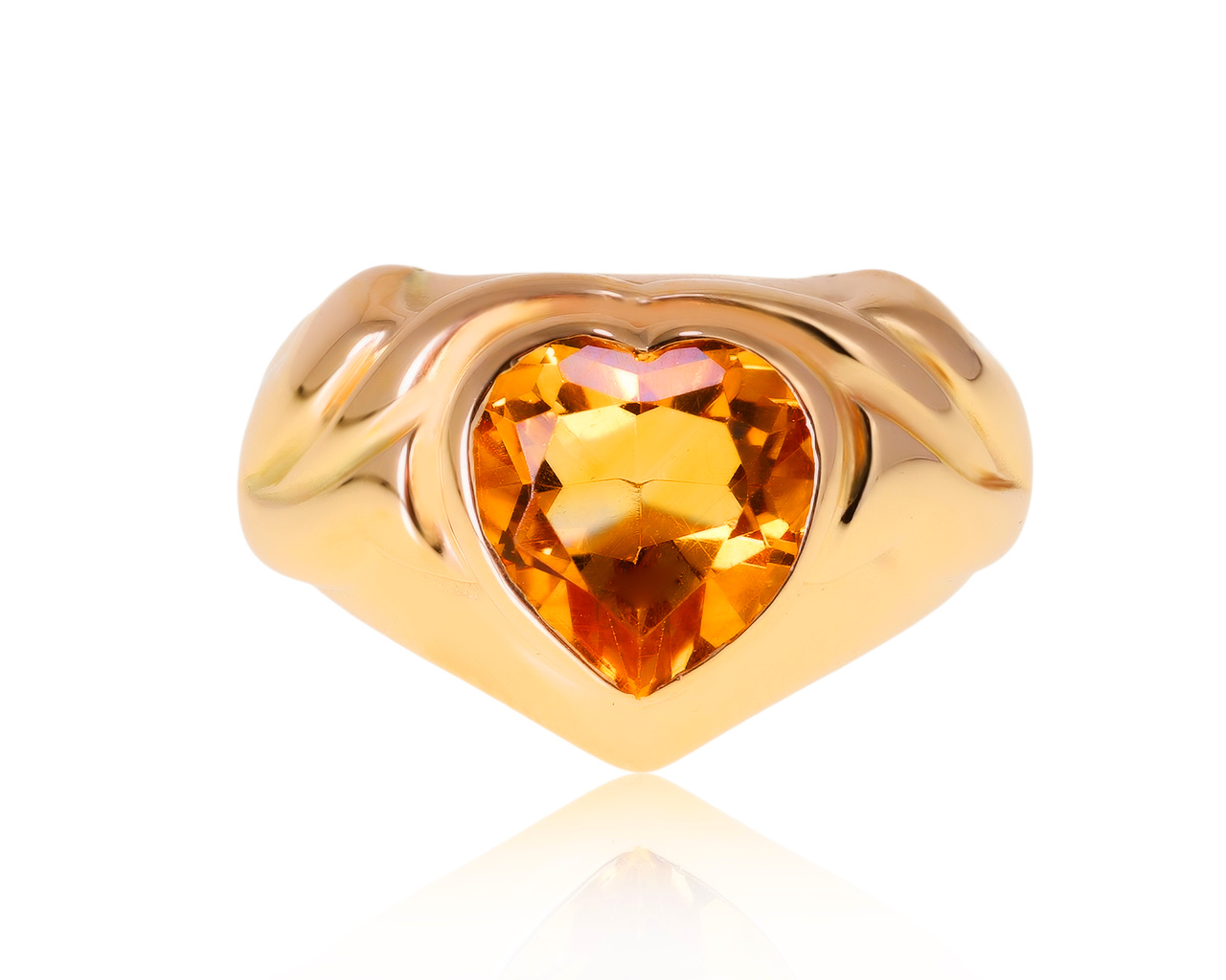 Престижное золотое кольцо с цитрином 2.75ct