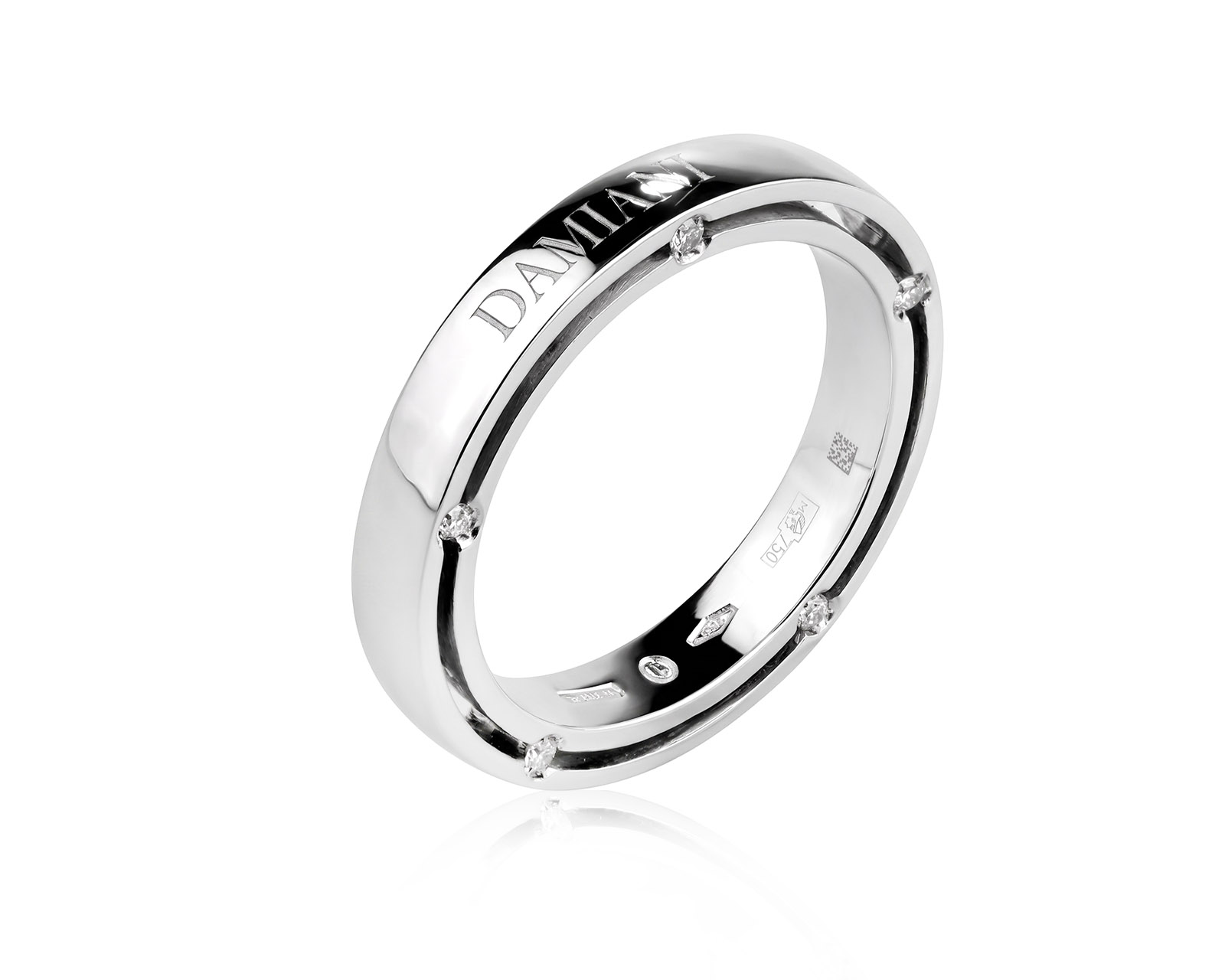 Оригинальное золотое кольцо с бриллиантами 0.09ct Damiani D.Side