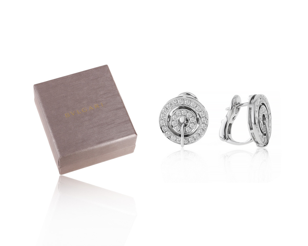 Оригинальные золотые серьги с бриллиантами 1.07ct Bvlgari Astral