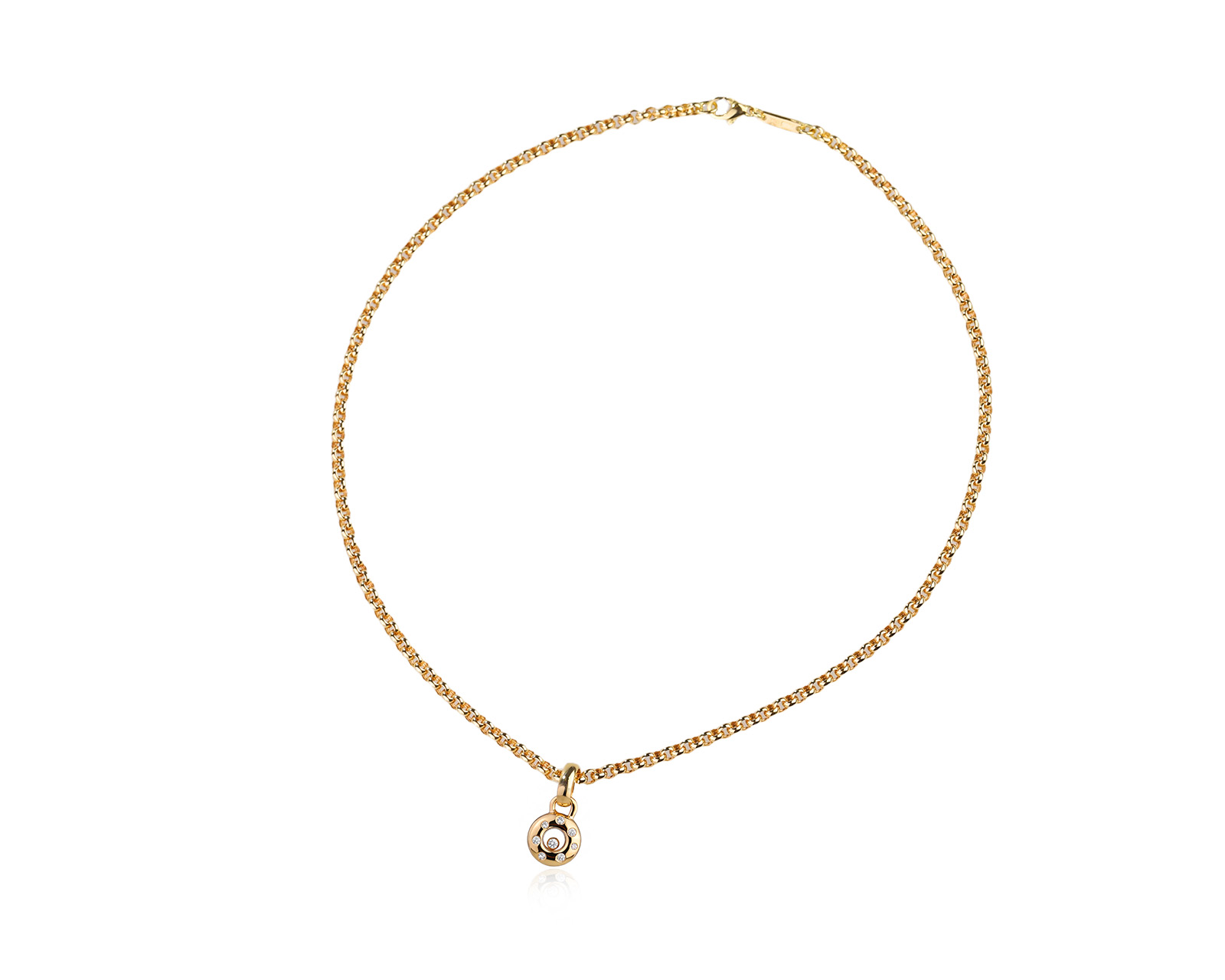 Оригинальный золотой кулон с бриллиантами 0.17ct Chopard Happy Diamonds