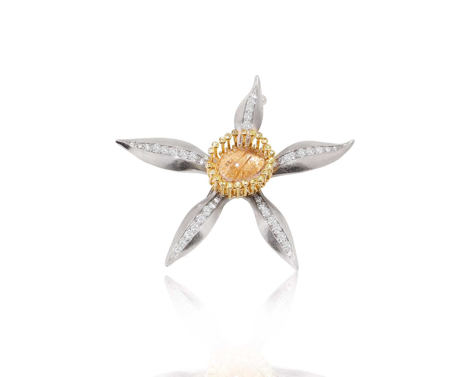 Прелестная золотая брошь-подвеска с кварцем 2.50ct 060323/17
