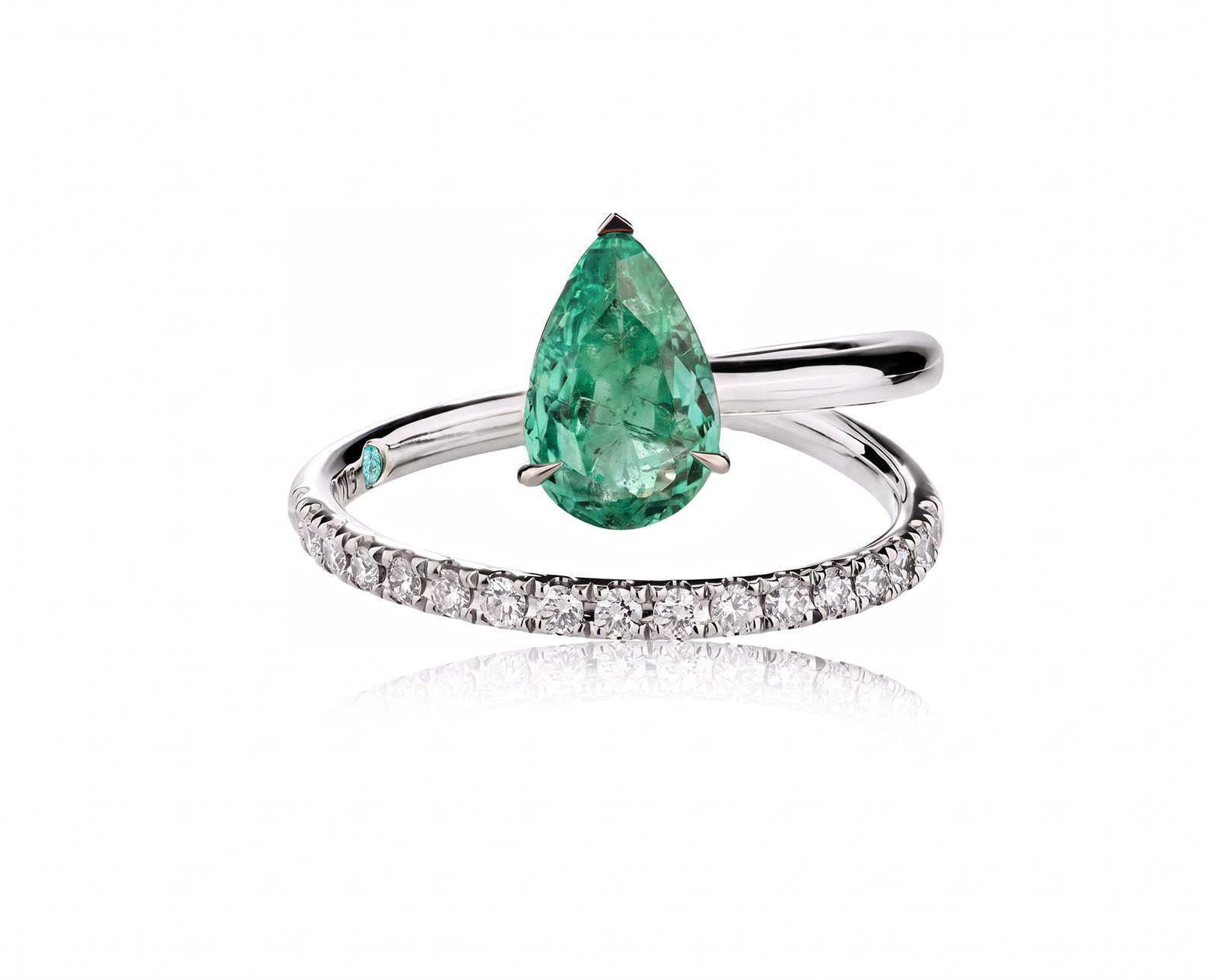 Платиновое кольцо с турмалином параиба 0.96ct Evgeny Matveev 310826/Б326