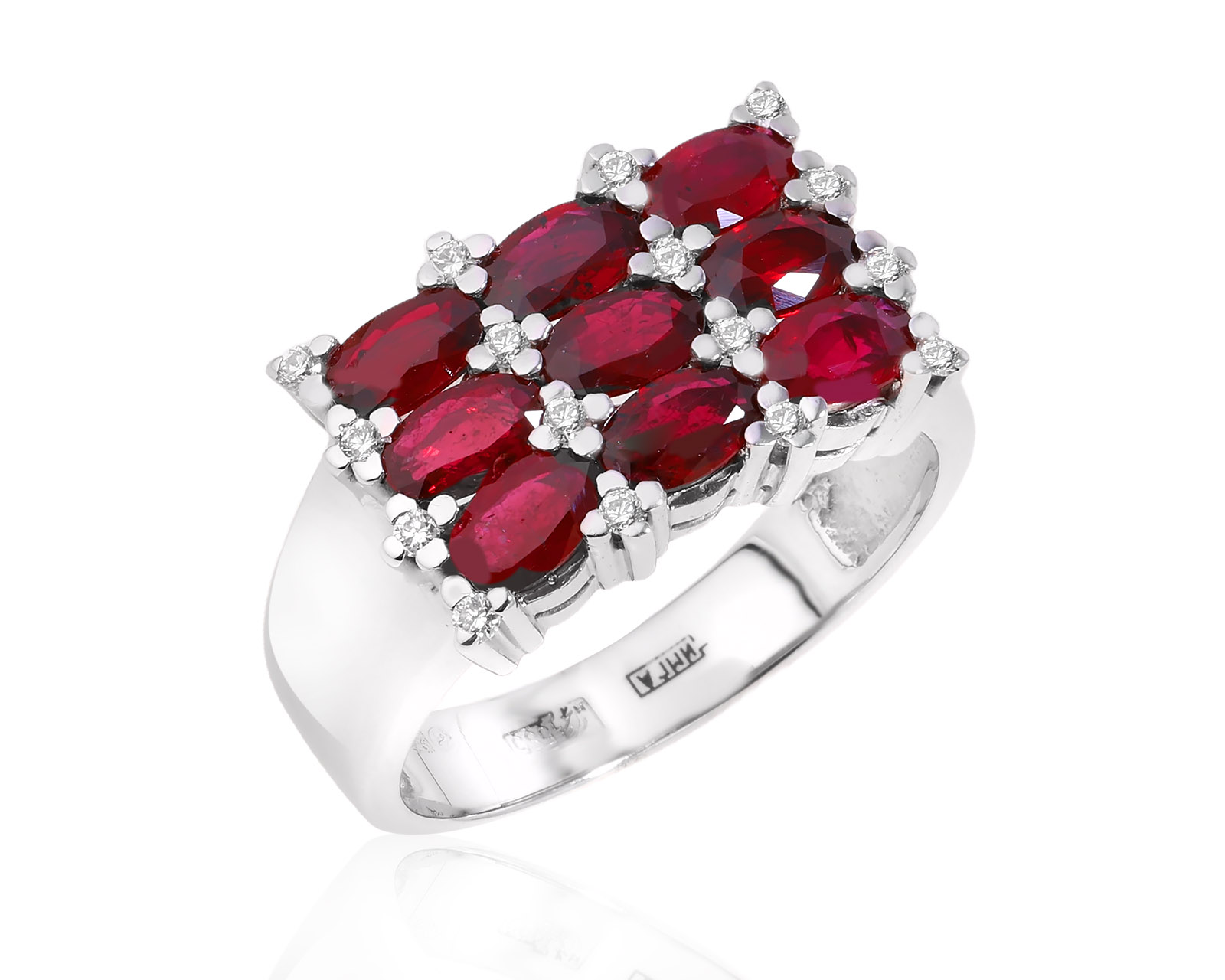 Золотое кольцо с рубинами 2.72ct и бриллиантами 0.14ct 230525/2