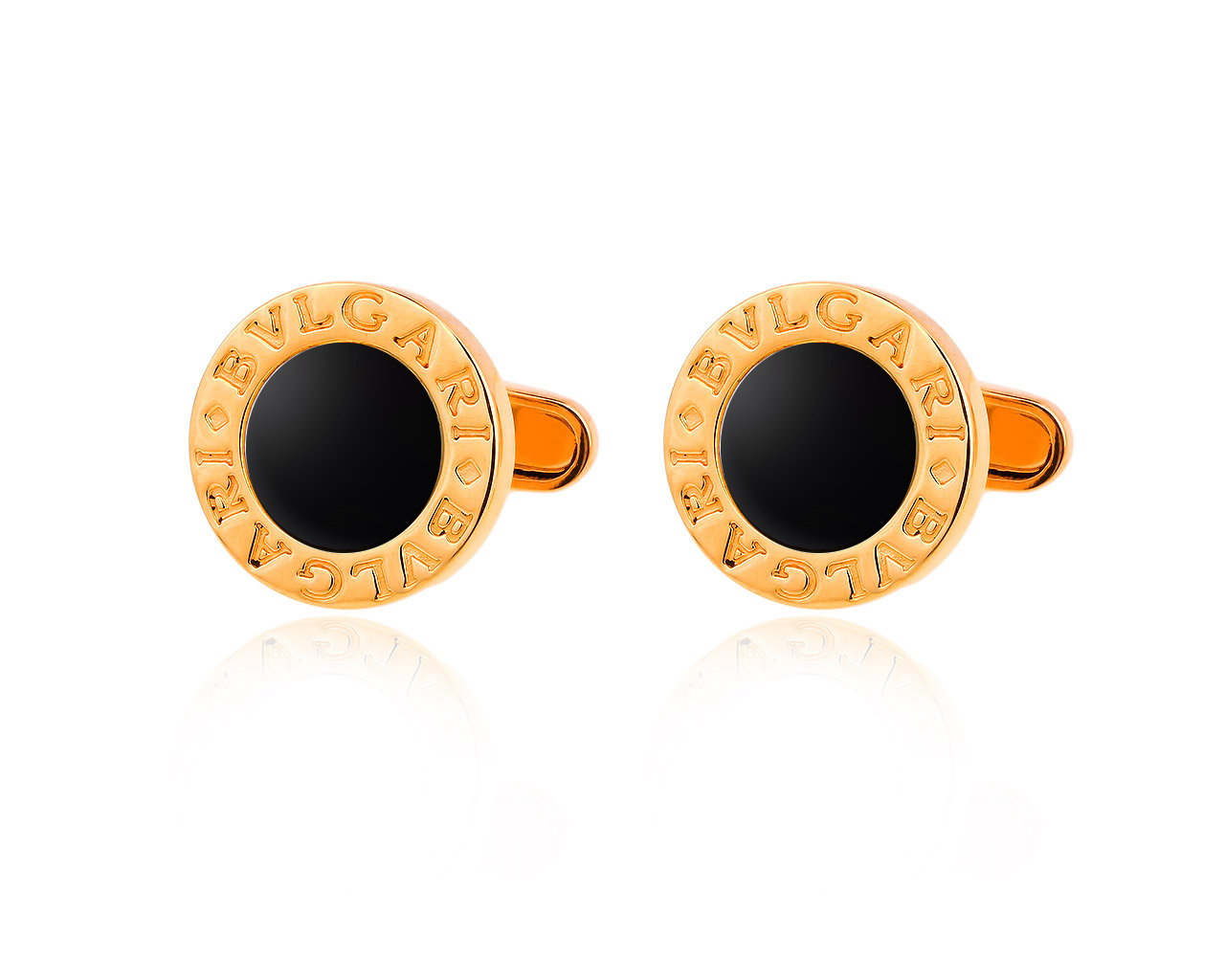 Восхитительные золотые запонки со сменными накладками Bvlgari 140718/2