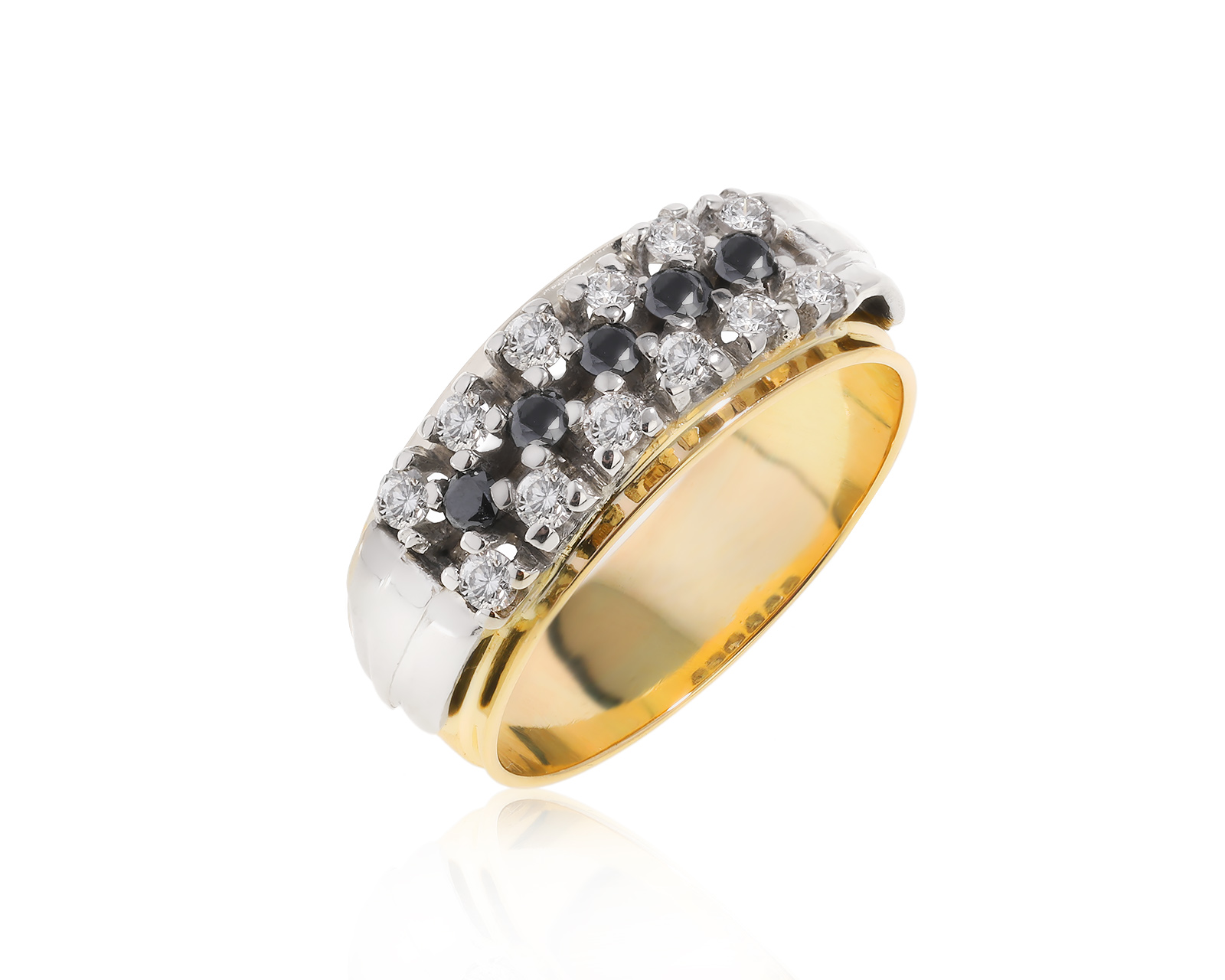 Прелестное золотое кольцо с бриллиантами 0.76ct