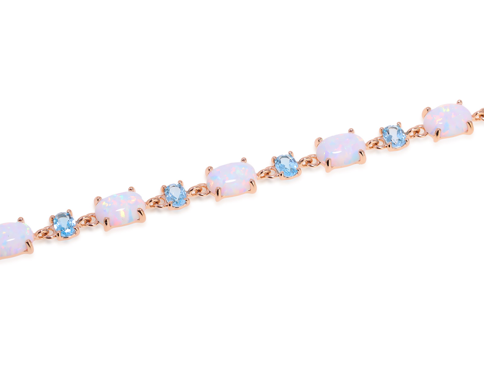 Золотой браслет с топазами 2.10ct и опалами 3.50ct