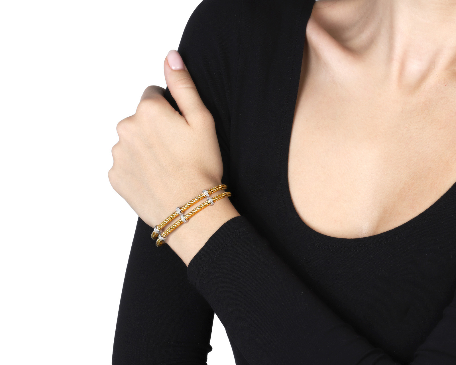 Итальянский золотой браслет с бриллиантами 0.13ct