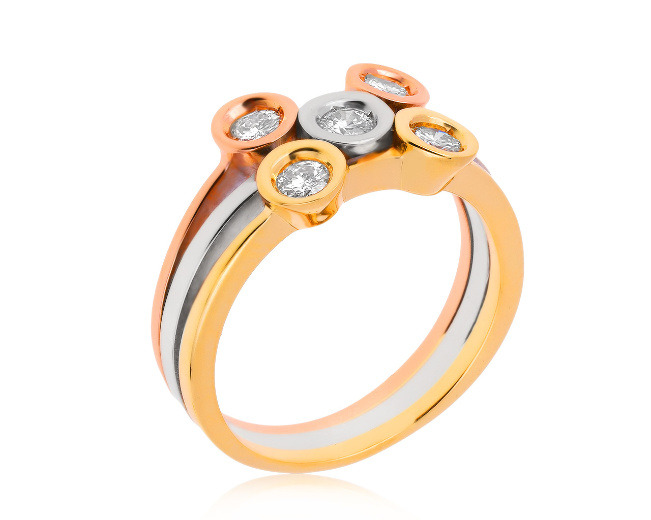 Потрясающее золотое кольцо с бриллиантами 0.40ct 101020/1