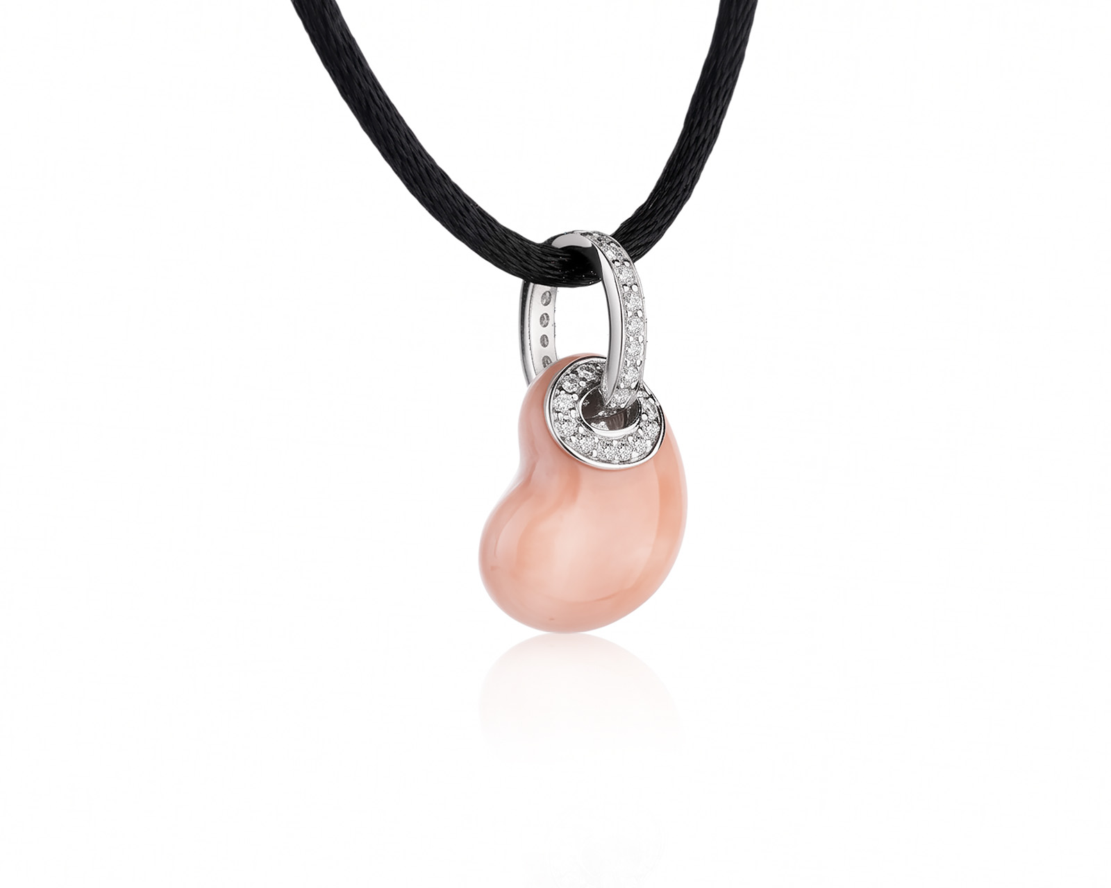 Оригинальный золотой кулон с бриллиантами 0.21ct Aaron Basha Floating Heart