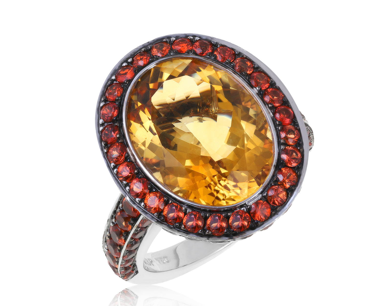 Оригинальное золотое кольцо с цитрином 8.09ct Tresori