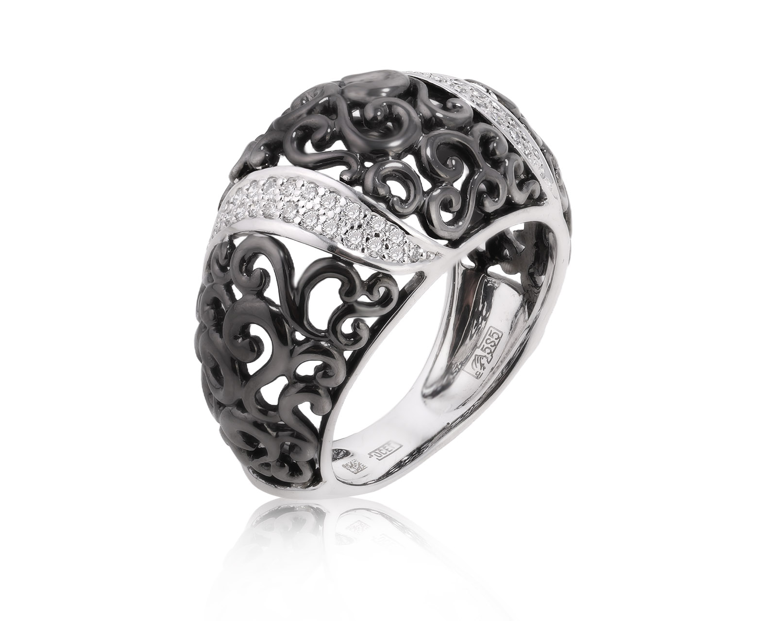 Оригинальное золотое кольцо с бриллиантами 0.24ct Constantin Artmayer