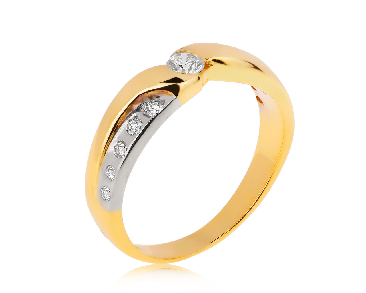 Изящное золотое кольцо с бриллиантами 0.27ct 200820/3