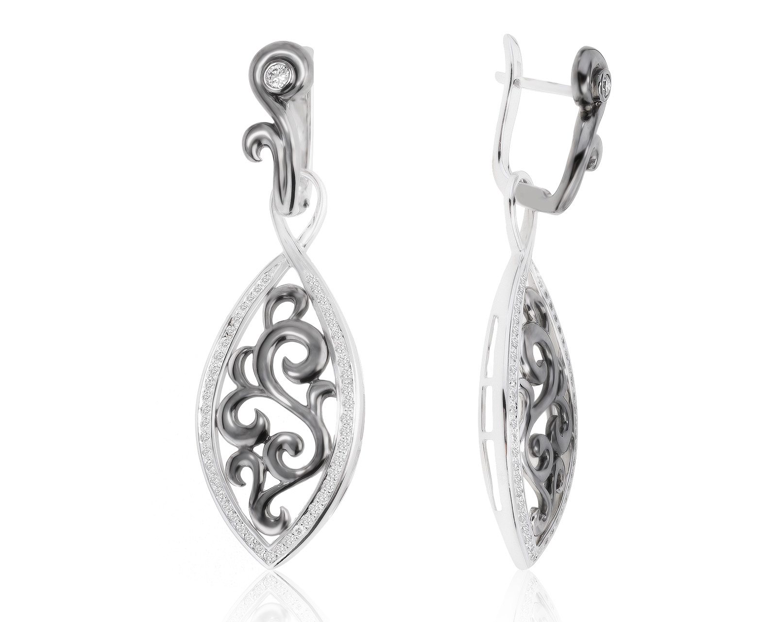 Притягательные золотые серьги с бриллиантами 0.45ct 191021/10