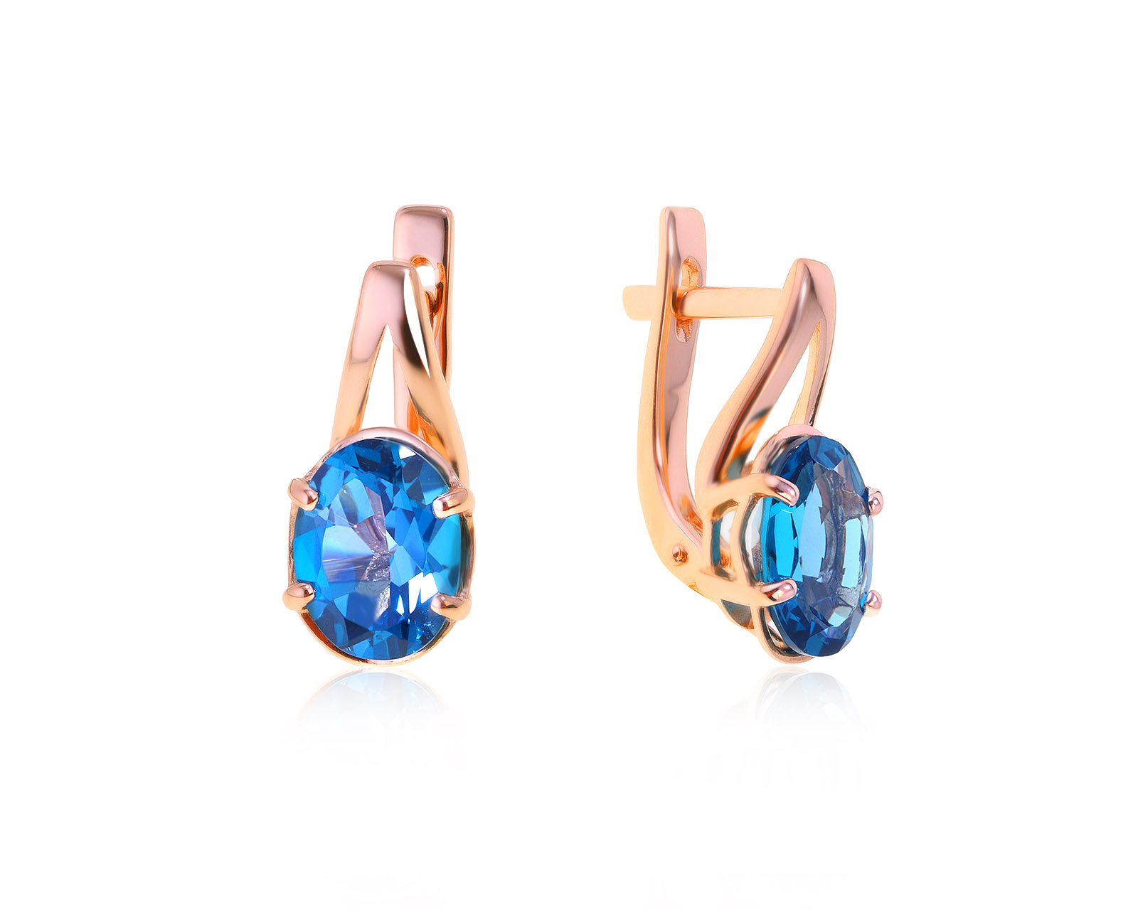 Изысканные золотые серьги с топазами 4.30ct 120618/2