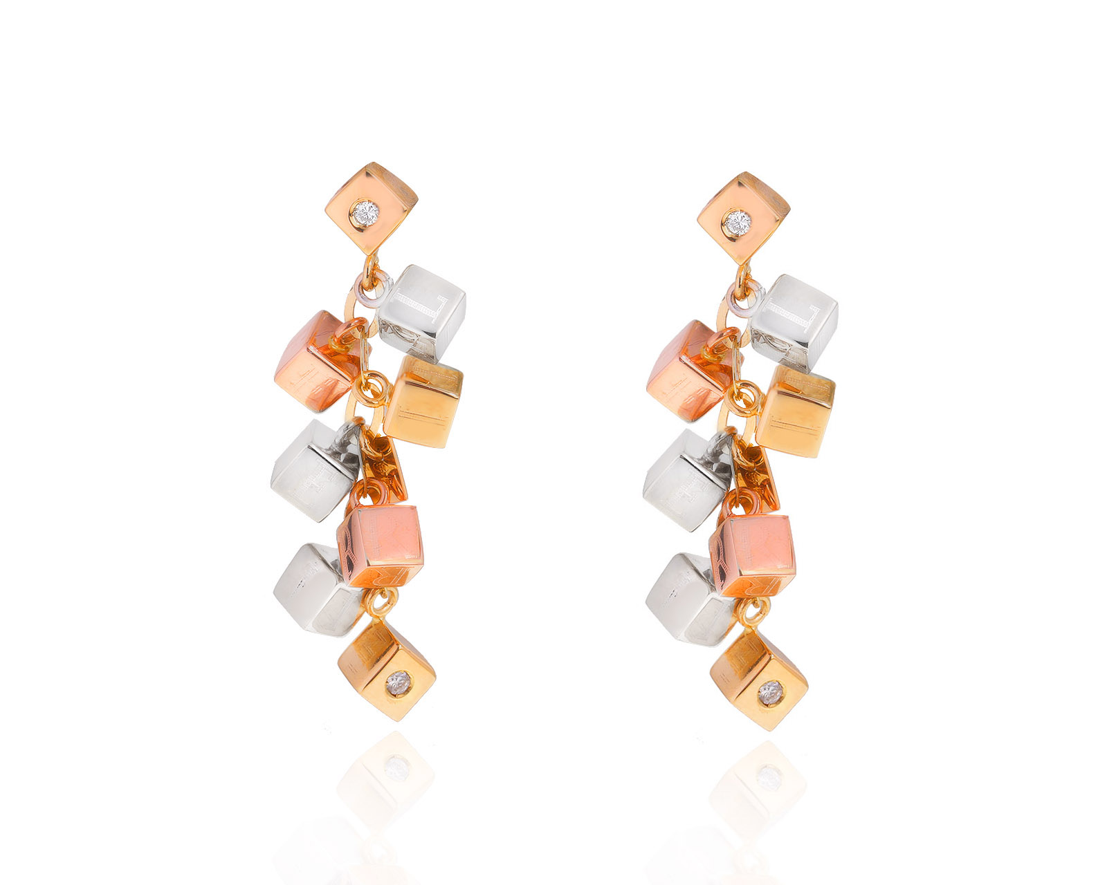 Оригинальные золотые серьги Alfieri & St.John Сubi Tre Ori