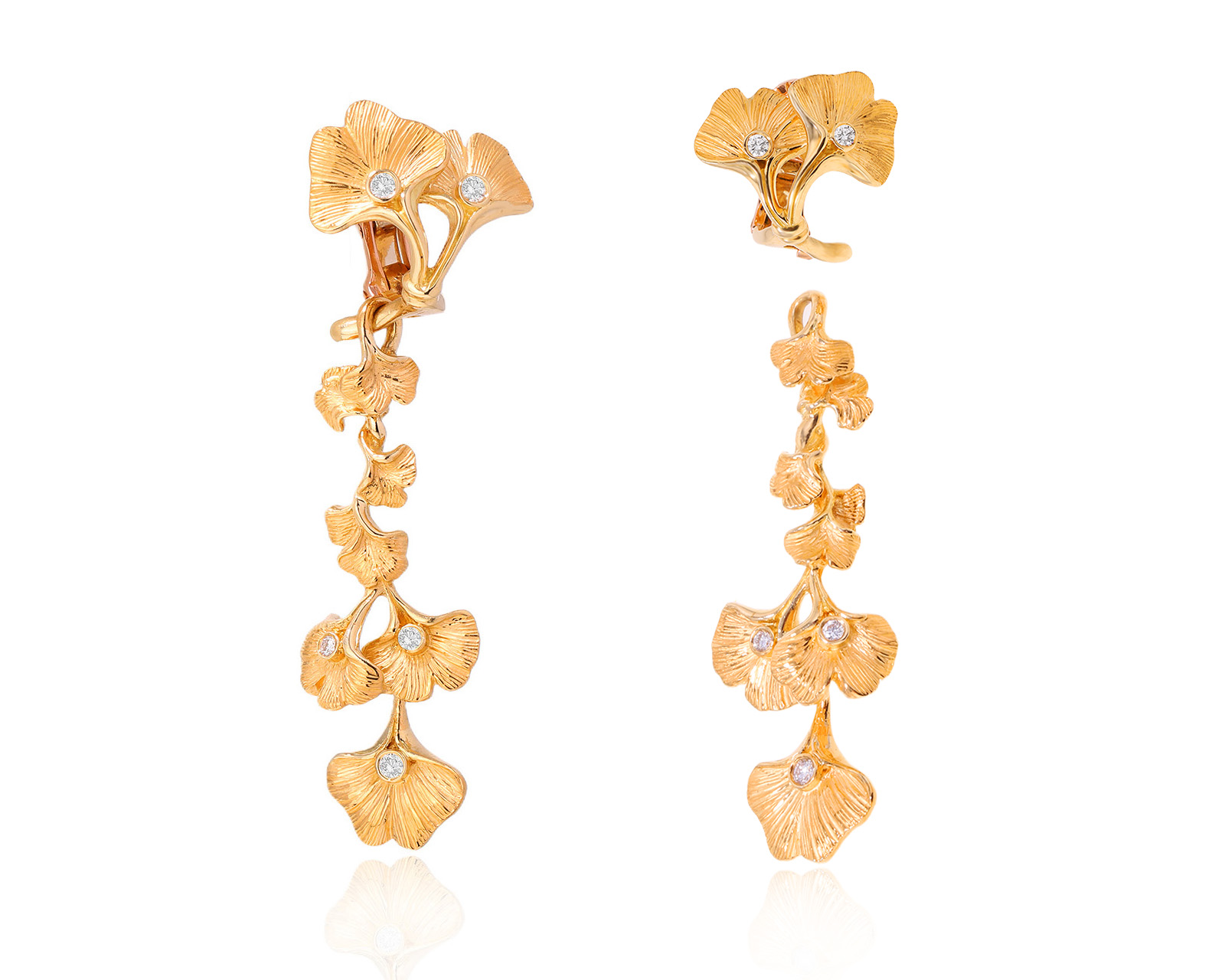 Оригинальные золотые серьги Carrera y Carrera Ginkgo