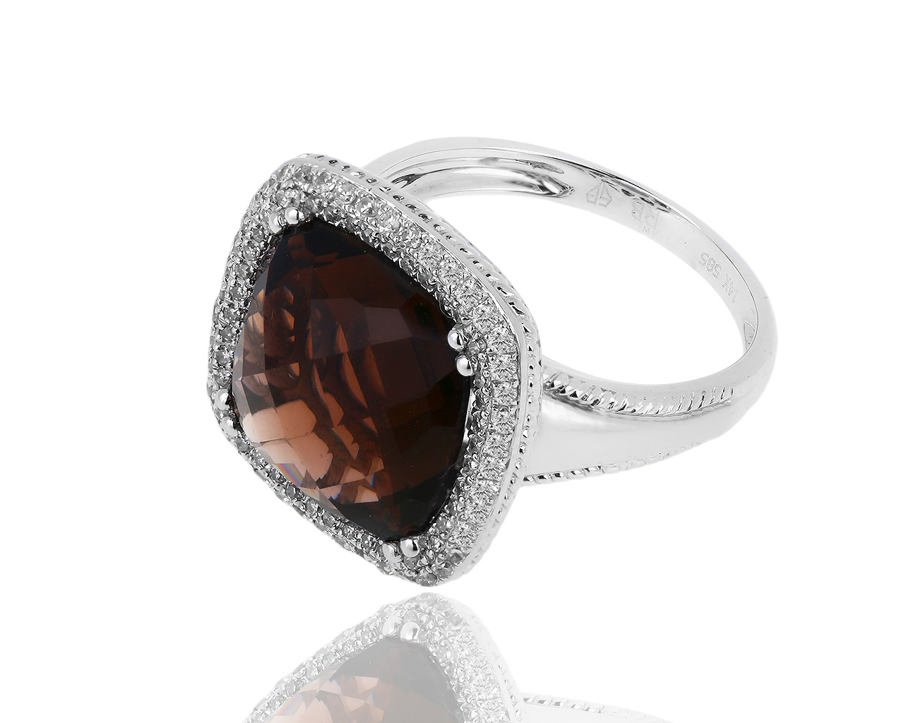 Золотое кольцо с кварцем и бриллиантами 0.40ct Roberto Bravo 290319/8 Золотое кольцо с кварцем и бриллиантами 0.40ct Roberto Bravo 290319/8