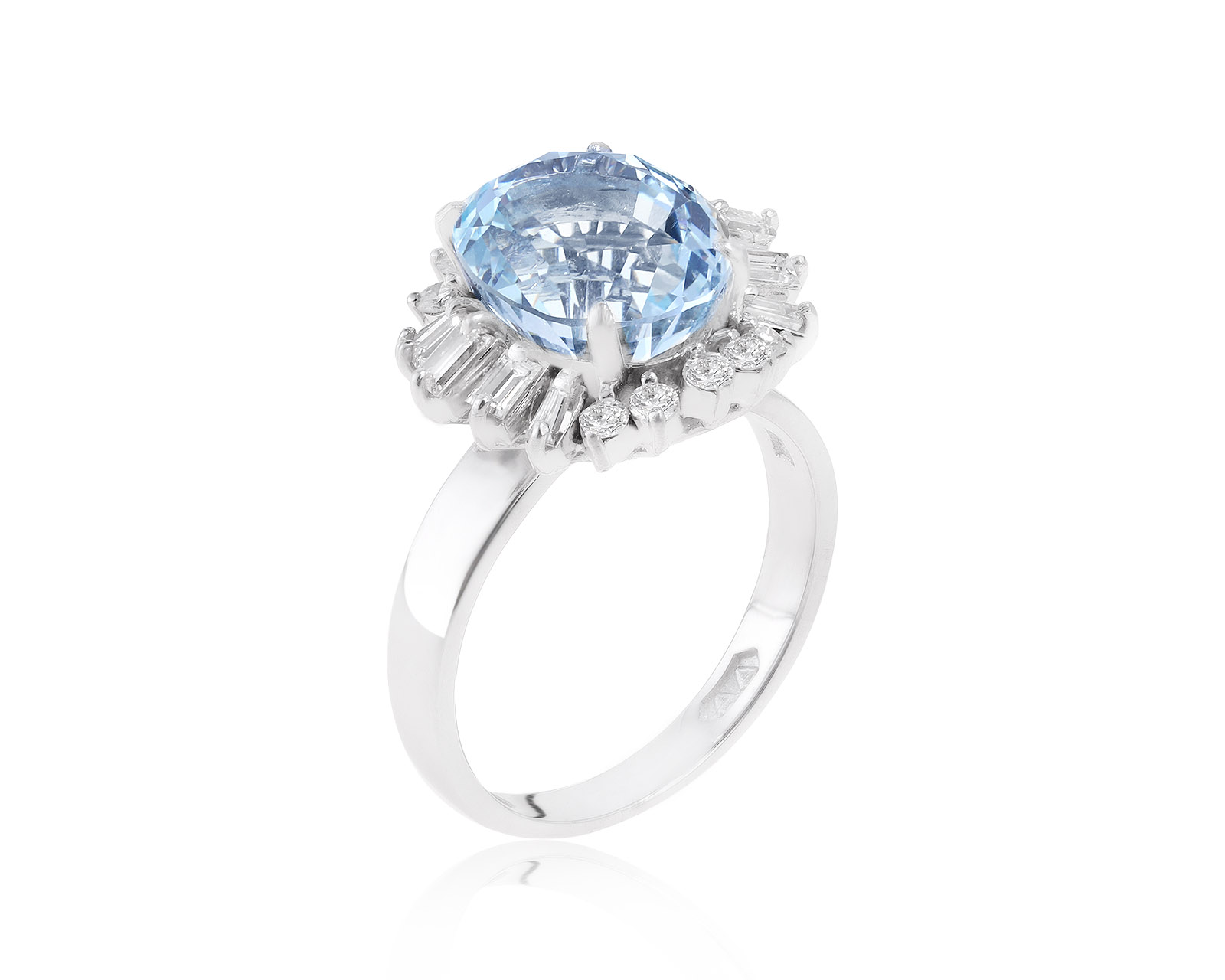 Превосходное золотое кольцо с аквамарином 4.32ct 031221/12