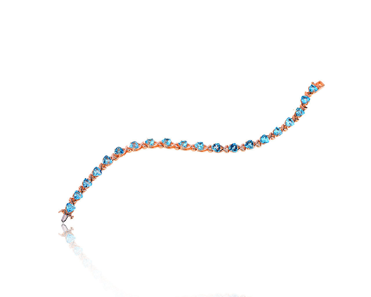 Модный золотой браслет с топазами 9.03ct 160719/8