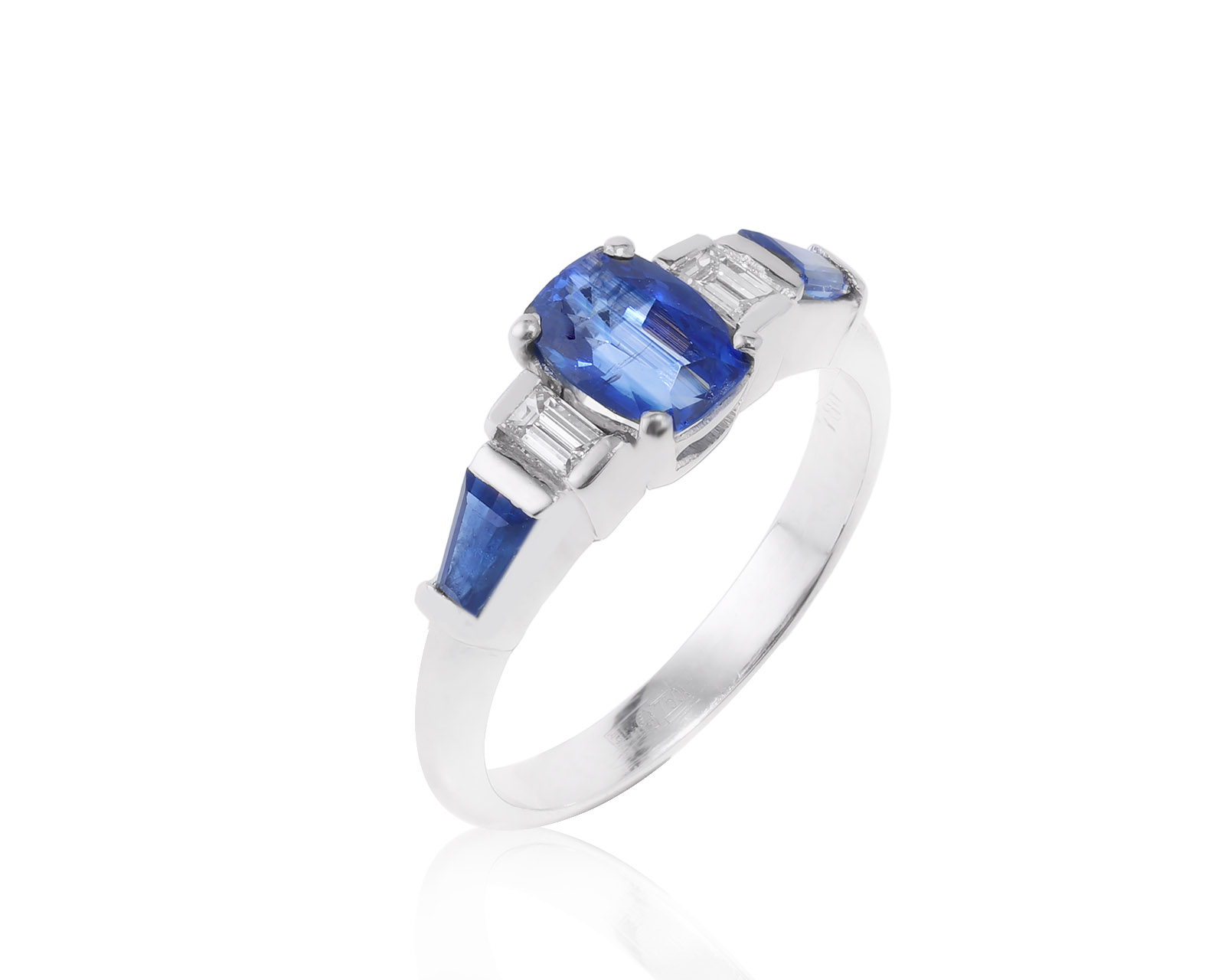 Богатое золотое кольцо с сапфирами 1.26ct 260322/2